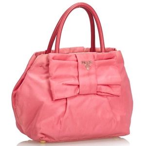 Prada Hawaii tessuto fiocco nylon bow tote bag